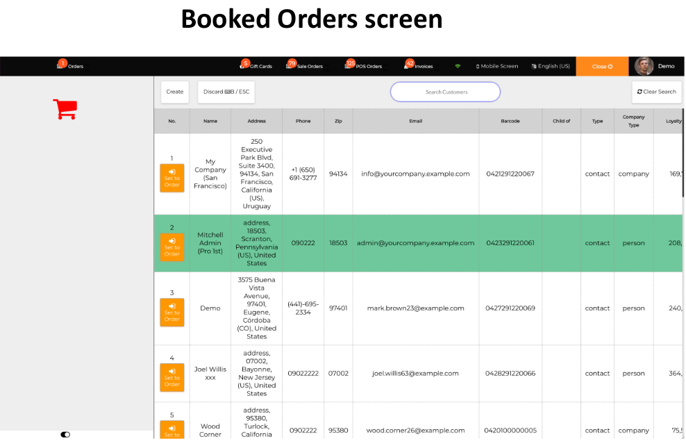 Books Orders Screen