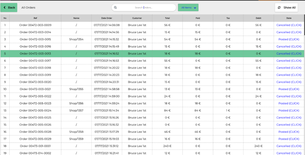 POS Order Screen