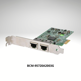Broadcom BCM95720A2003G Dual-Port Gigabit RJ45 High profile PCIe Server Network Adapter