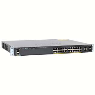 Cisco Catalyst WS-C2960X-24PS-L 24 Port 10/100/1000+4 X Gigabit SFP Managed Stackable 1U Rack-Mountable Switch (Refurbished)