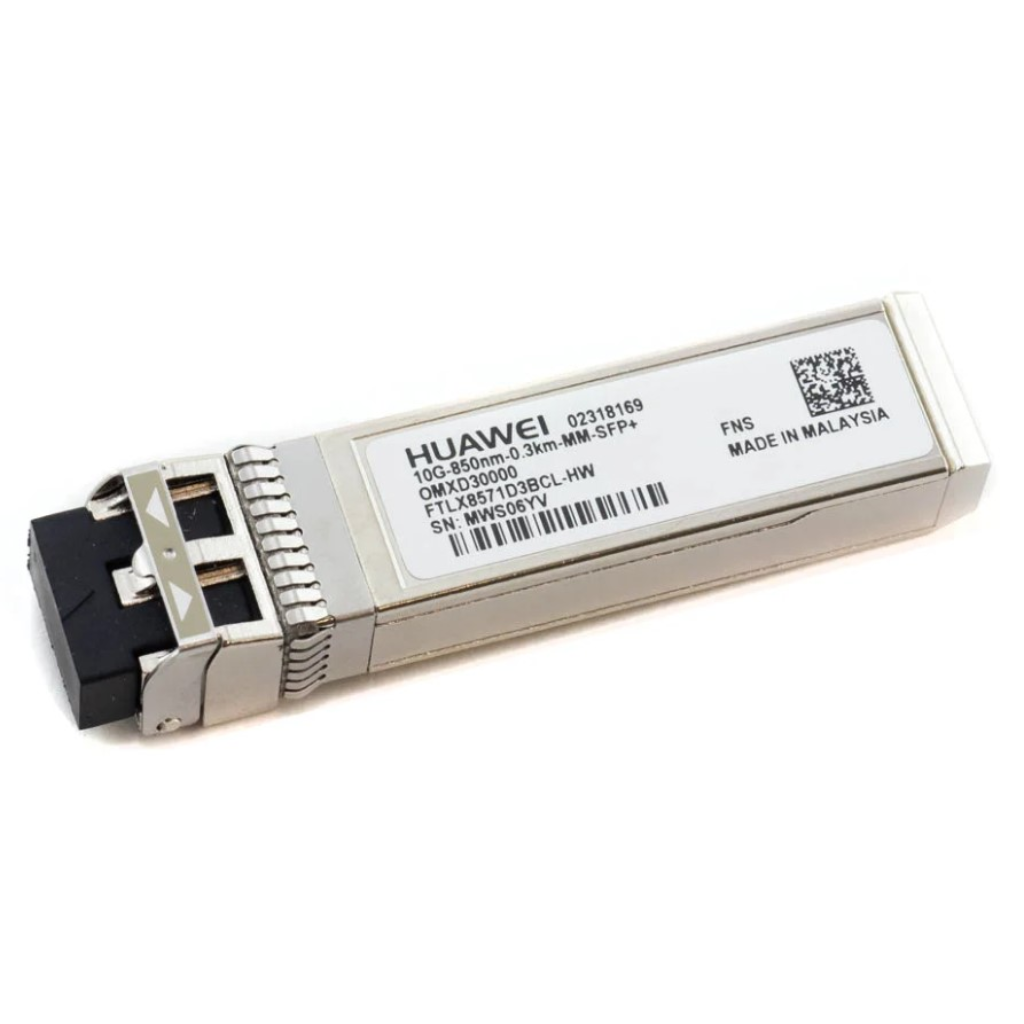 Huawei 02318169 Transceiver, 10GBASE-SR SFP+ Transceiver 850nm 300 Meter DDM (Refurbished)