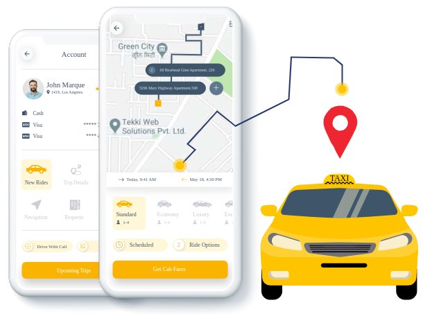 Taxi Booking App Mobile Apps with Customer App, Driver App, Scheduler App